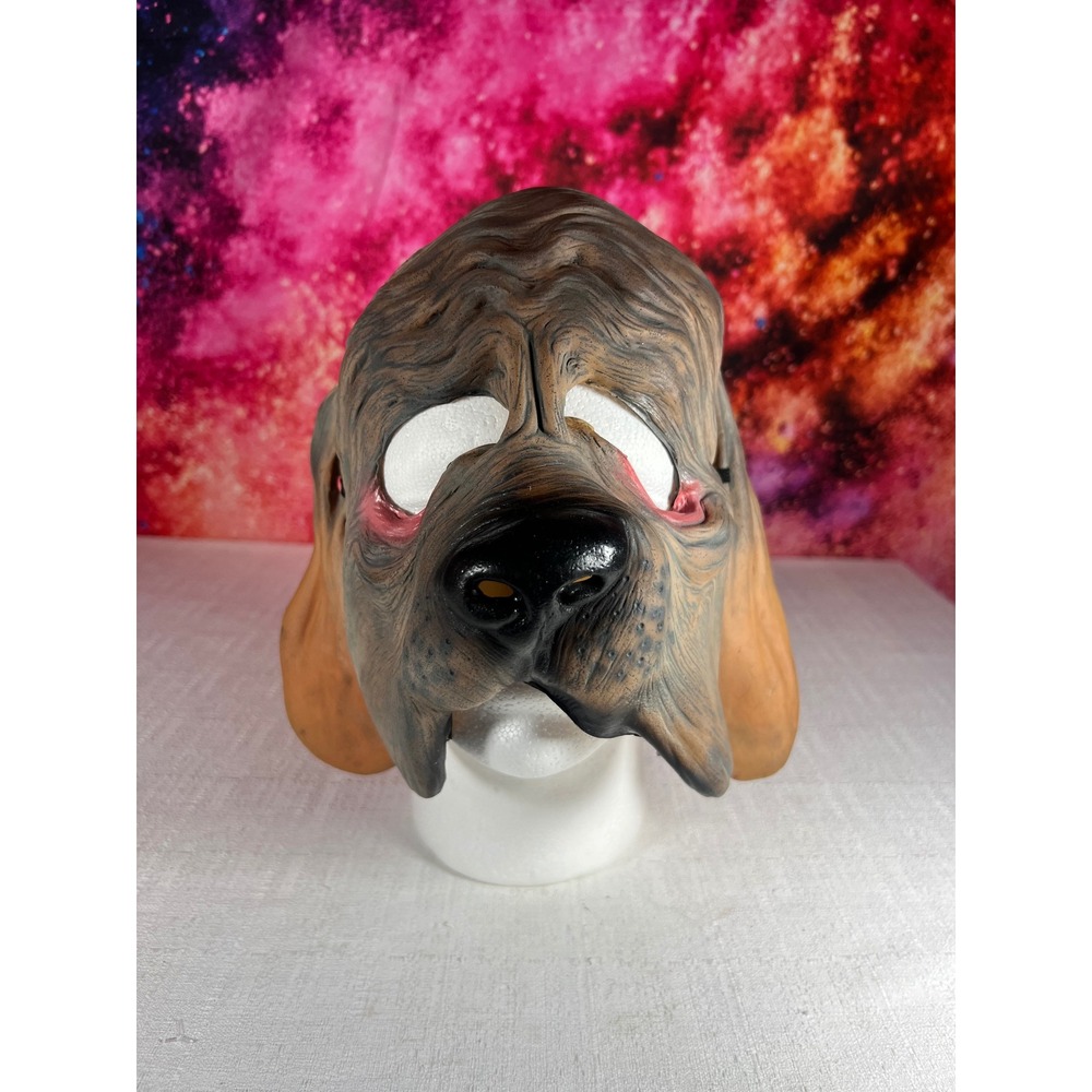 Vintage 1987 Imagineering Inc Bloodhound Dog Mask Latex Basset Hound Halloween
